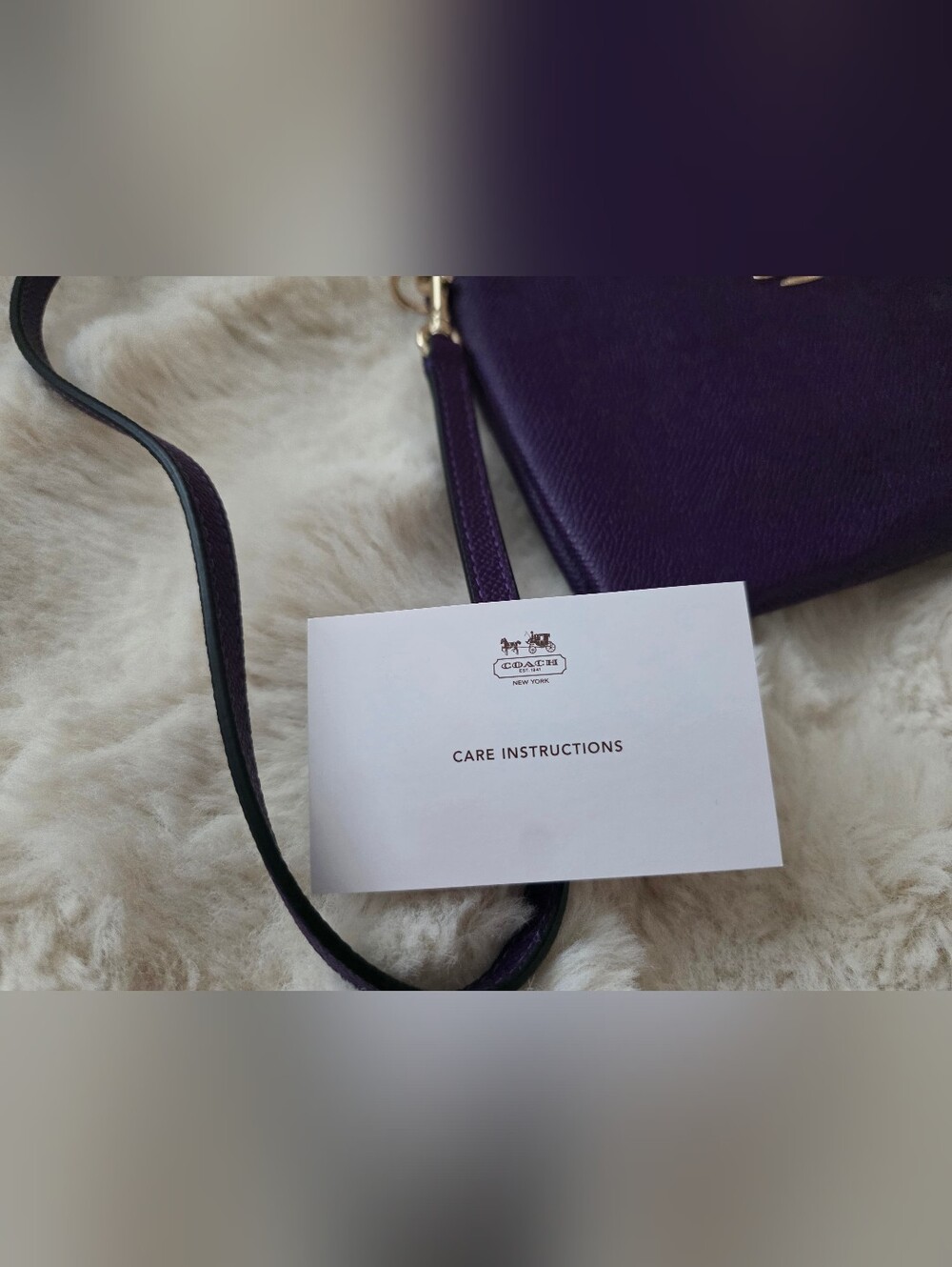 Coach Purple Genuine Leather Kylie Crossbody Bag With Gold Accents 52385 - Picture 7 of 13
